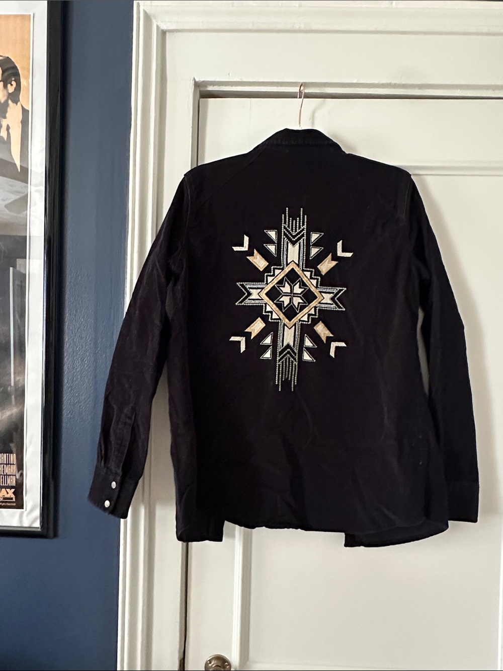 Wrangler retro corduroy embroidered button shirt